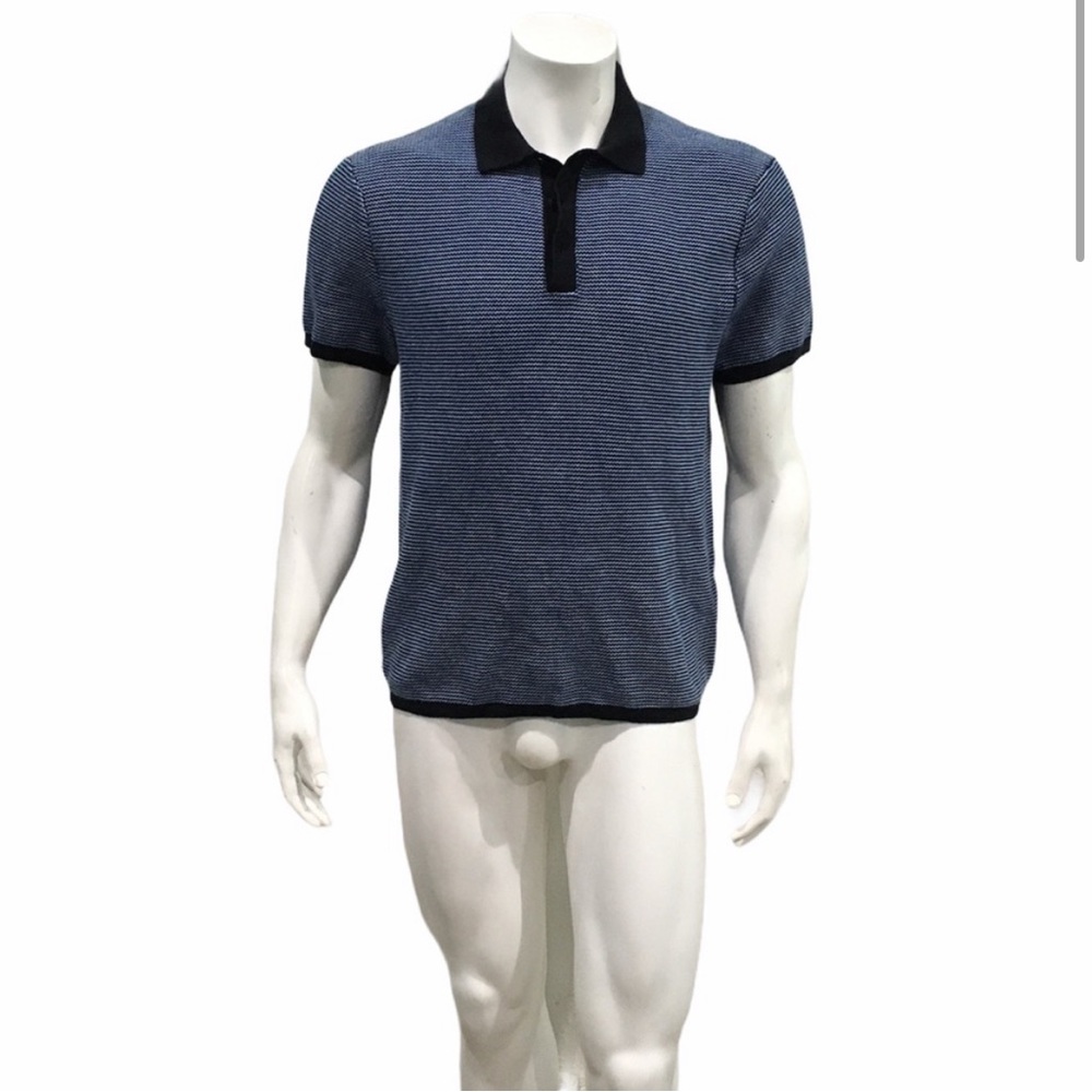 Rag & Bone Men’s Blue Knitted Polo Shirt